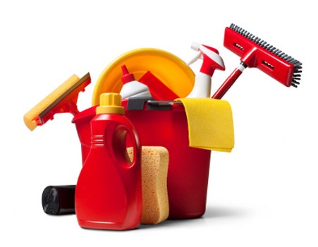Professional carpet cleaning with protective gear and careful handling